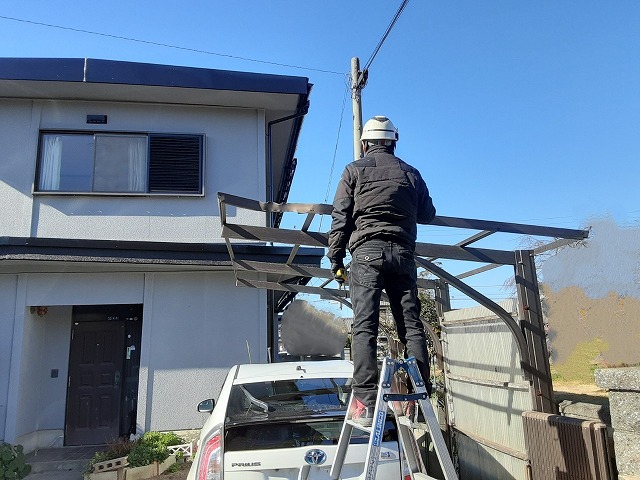 阿見町でカーポート修理